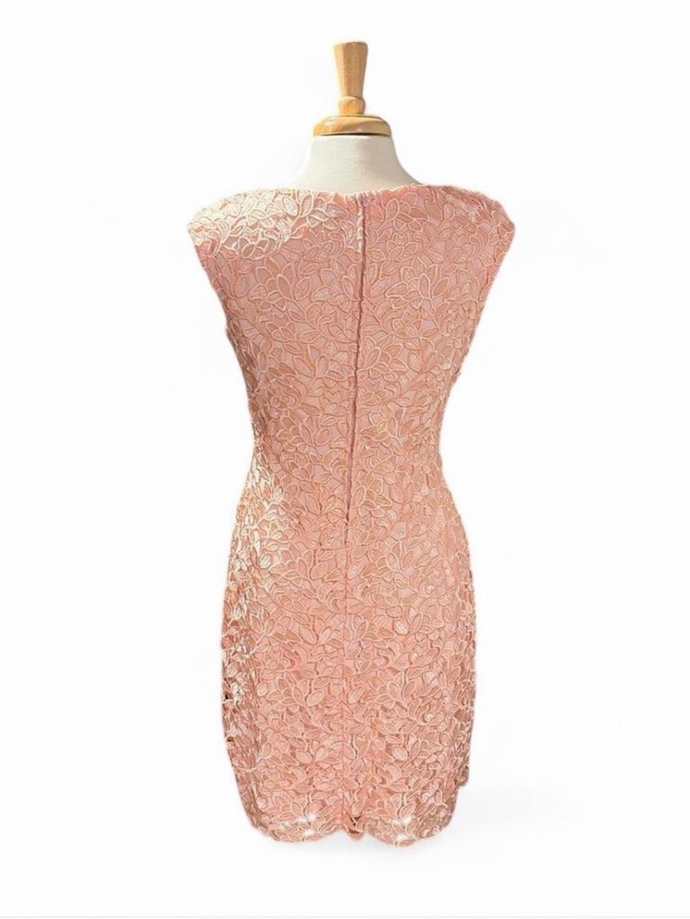 Ralph Lauren Pink Floral Lace Cap-Sleeve Sheath Dress - Picture 3 of 7
